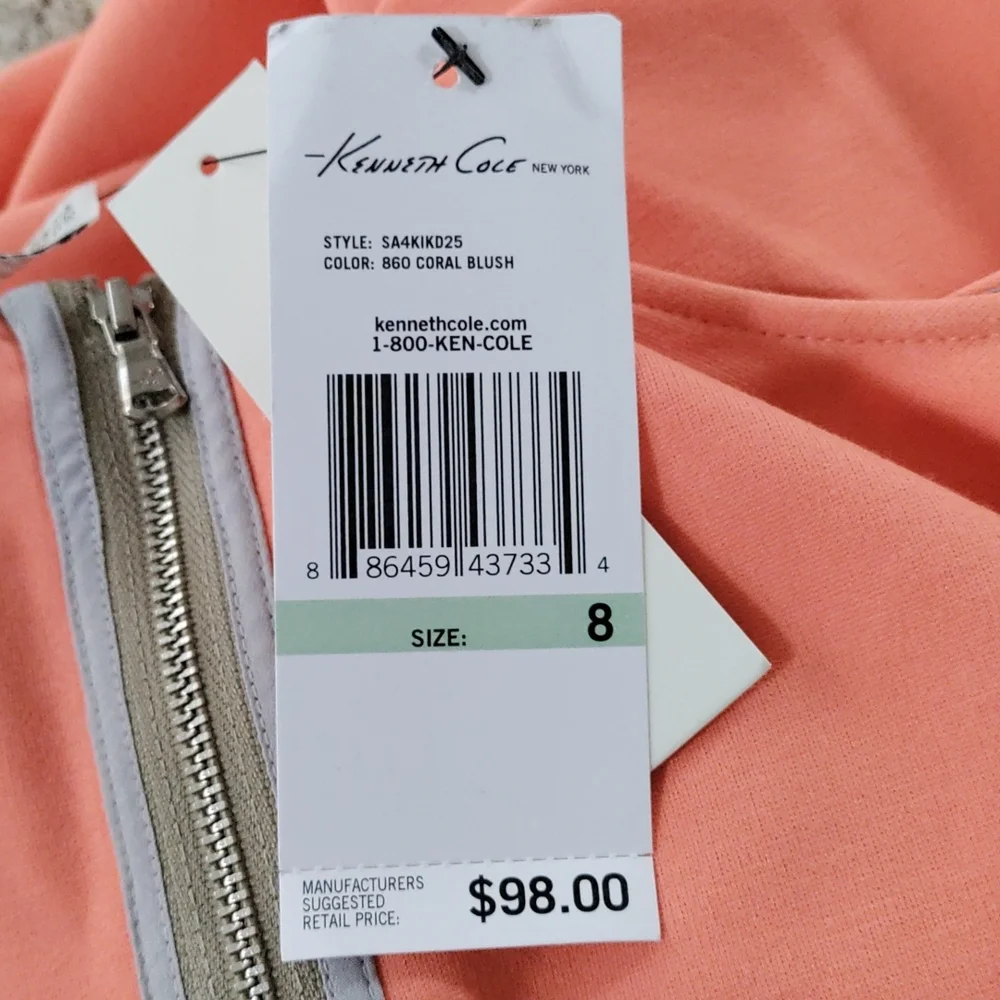 *E163 Kenneth Cole peach sleeveless dress 8 NWT CLEARANCE - Picture 15 of 16
